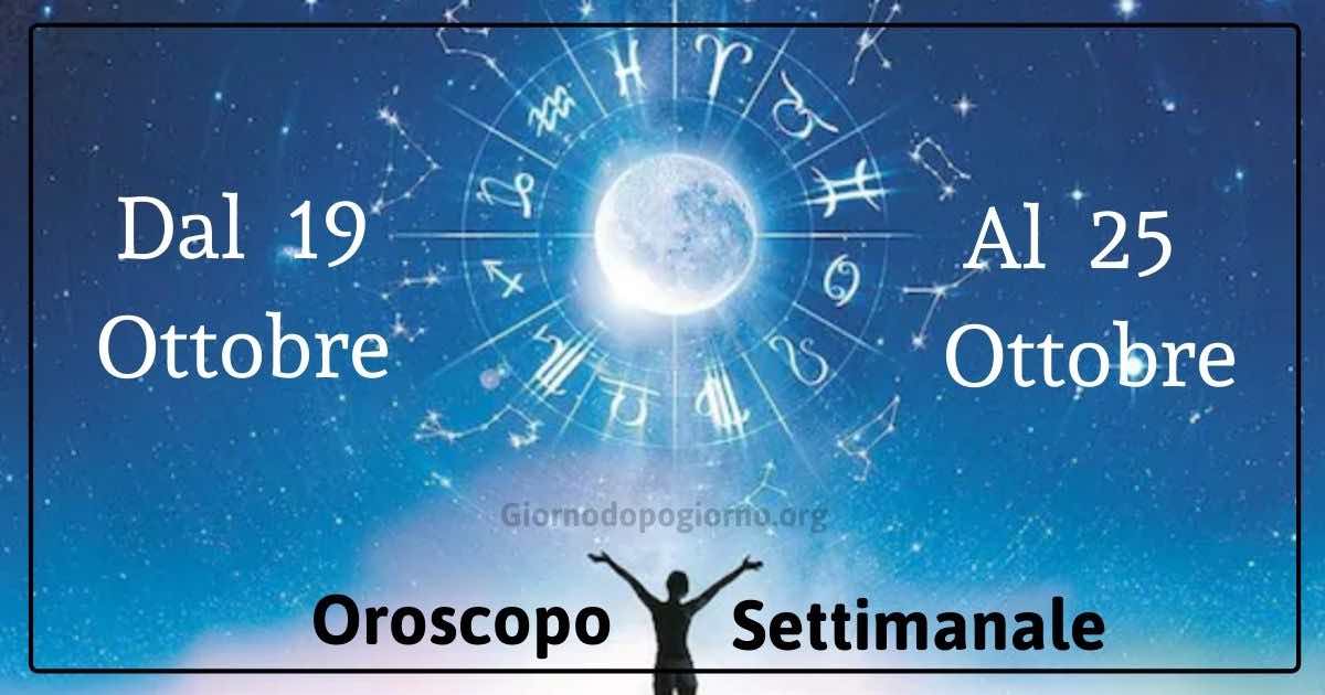 Oroscopo settimanale dal 19 al 25 ottobre 2020